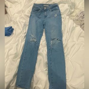 levis 721 High Rise Skinny Jeans with rips